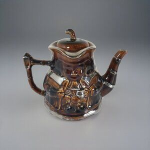 English Toby Jug Teapot Vintage Character Price Kensington With Lid Brown P & K
